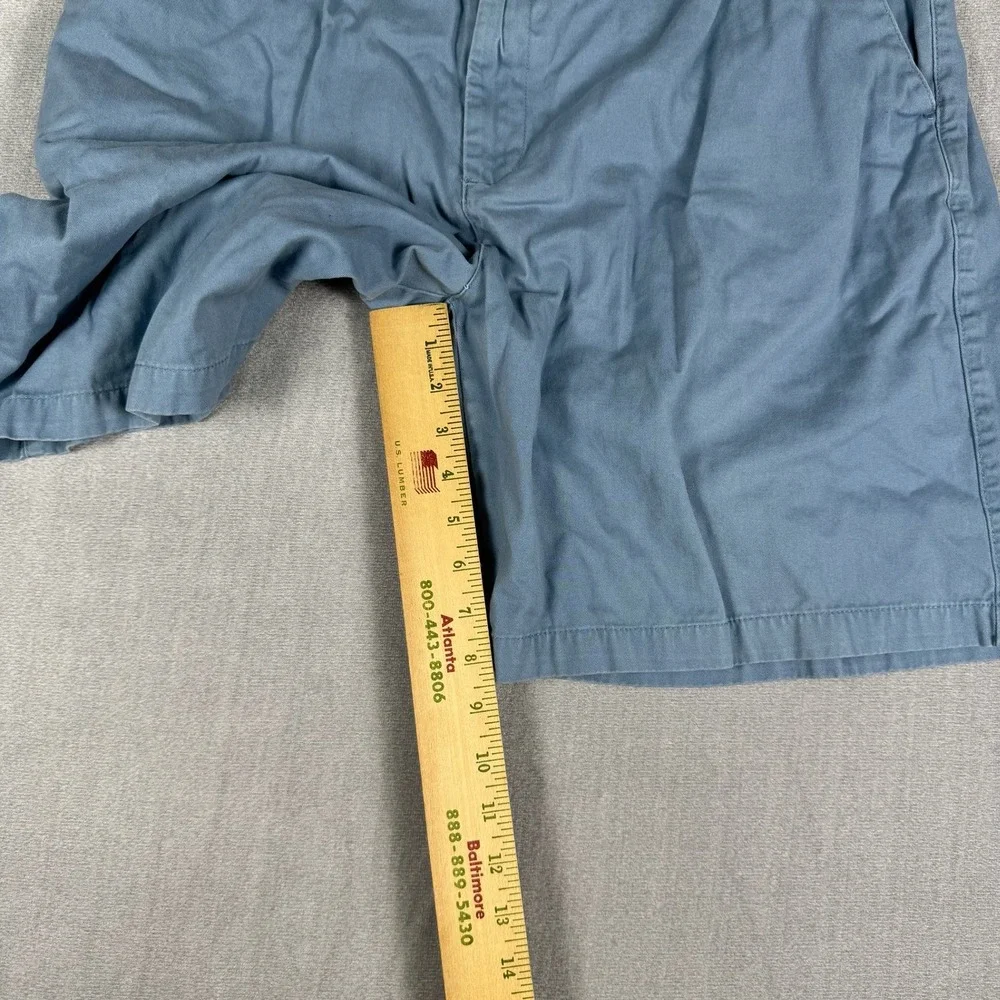 Geoffrey Beene Chino Classic Fit Mid Rise Twill Shorts Mens 38 Blue Cotton